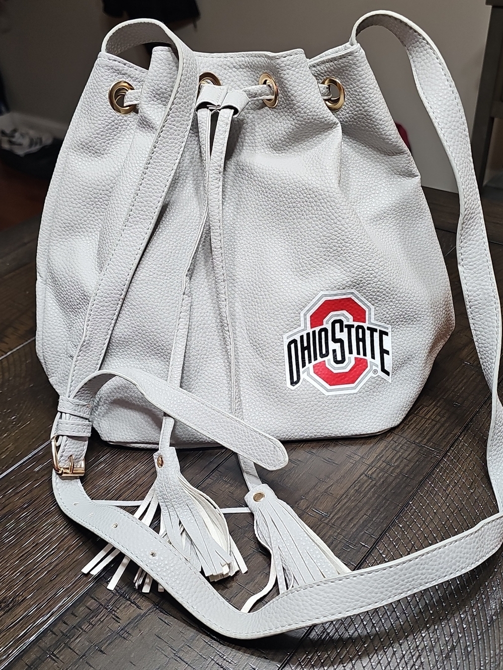 Ohio State Gray Bucket Crossbody Bag